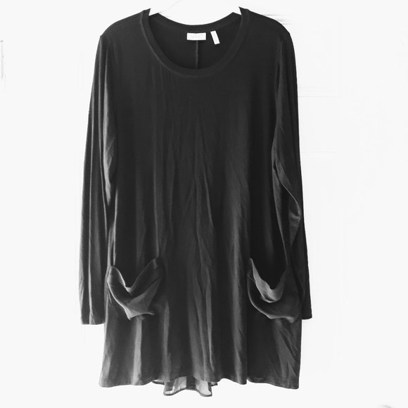LOGO Lori Goldstein Soft Tunic Blouse Lagenlook L